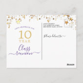 クラス懇親会パープル金ゴールドスターズ任意の年 ポストカード (裏面)