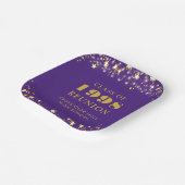 クラス懇親会パープル金ゴールドスターパーソナライズされた ペーパープレート (傾斜あり)