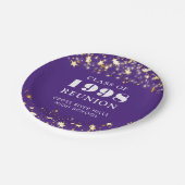 クラス懇親会パープル金ゴールドスターパーソナライズされた ペーパープレート (アングル)