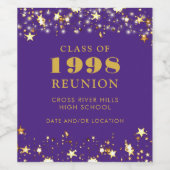 クラス懇親会パープル金ゴールドスターパーソナライズされた ワインラベル (シングルラベル)