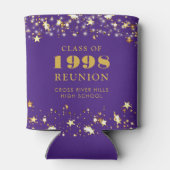 クラス懇親会パープル金ゴールドスターパーソナライズされた 缶クーラー (裏面)