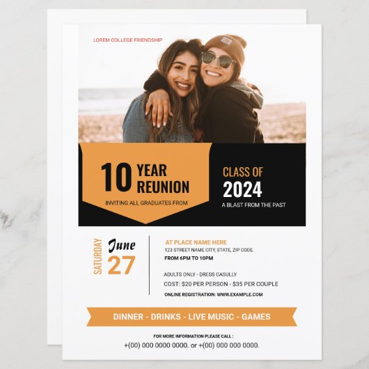 クラス懇親会フライヤーテンプレート (正面/裏面)