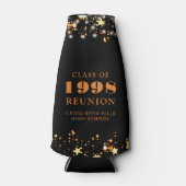 クラス懇親会ブラックオレンジスターズパーソナライズされた ボトルクーラー (正面)