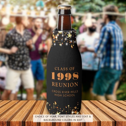 クラス懇親会ブラックオレンジスターズパーソナライズされた ボトルクーラー