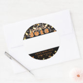 クラス懇親会ブラックオレンジスターズ名タグ ラウンドシール (封筒)