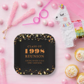 クラス懇親会ブラックオレンジ金ゴールドスターパーソナライズされた ペーパープレート (パーティー)