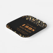 クラス懇親会ブラックオレンジ金ゴールドスターパーソナライズされた ペーパープレート (傾斜あり)