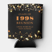 クラス懇親会ブラックオレンジ金ゴールドスターパーソナライズされた 缶クーラー (正面)