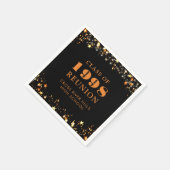 クラス懇親会ブラックオレンジ金ゴールド パーソナライズされた スタンダードカクテルナプキン (角)