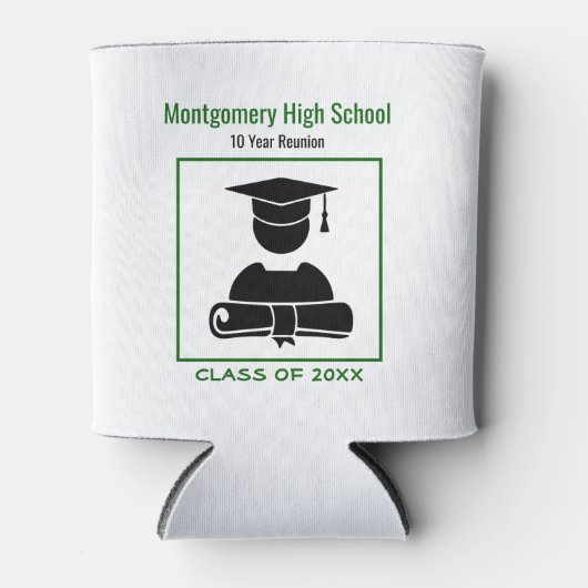 クラス懇親会ブラックグリーンカスタムMEMENTO 缶クーラー (正面)