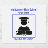 クラス懇親会ブラックブルーカスタム スパークリングワインラベル (シングルラベル)