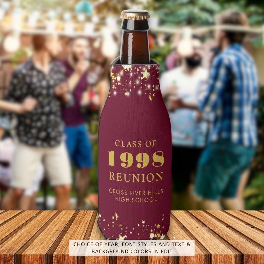 クラス懇親会ブルゴーニュ金ゴールドスターズパーソナライズされた ボトルクーラー