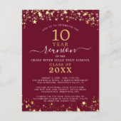 クラス懇親会ブルゴーニュ金ゴールドスターズライトナイズ ポストカード (正面)