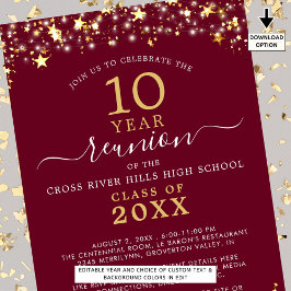 クラス懇親会ブルゴーニュ金ゴールドスターズライトナイズ 招待状