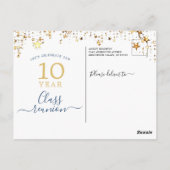 クラス懇親会ブルー金ゴールドスターライトナイズ ポストカード (裏面)