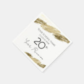 クラス懇親会ホワイト&金ゴールドナプキンス スタンダードカクテルナプキン (角)