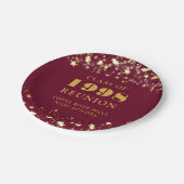 クラス懇親会マルーン金ゴールドスターズパーソナライズされた ペーパープレート (アングル)