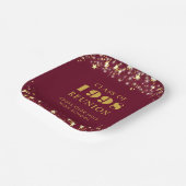 クラス懇親会マルーン金ゴールドスターズパーソナライズされた ペーパープレート (傾斜あり)