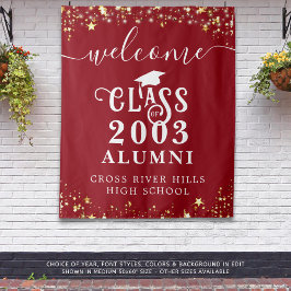 クラス懇親会レッドウェルカムクラスの卒業生 タペストリー