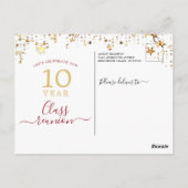 クラス懇親会レッド金ゴールドスターズ任意の年 ポストカード (裏面)