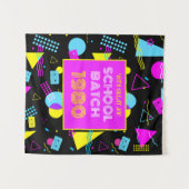 クラス懇親会レトロスクール80のスタイル タペストリー (正面(横))