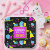 クラス懇親会レトロスクール80のスタイル ペーパープレート (パーティー)