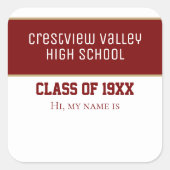 クラス懇親会名のシール スクエアシール (正面)