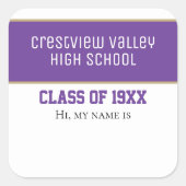 クラス懇親会名のシール スクエアシール (正面)