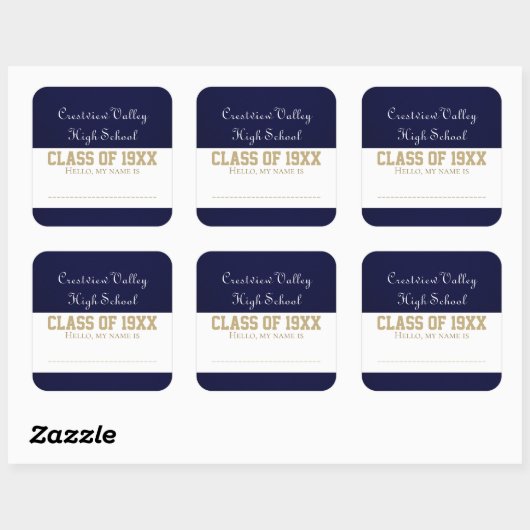 クラス懇親会名タグシール！ スクエアシール (シート)