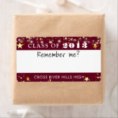 クラス懇親会名タグマルーン金ゴールド星 ラベル (インサイチュ)