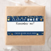 クラス懇親会名タグ金ゴールドスターズ青カスタム色 ラベル (インサイチュ)