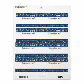 クラス懇親会名タグ金ゴールドスターズ青カスタム色 ラベル (フルシート)