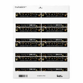 クラス懇親会名タグ金ゴールド星カスタム色 ラベル (フルシート)