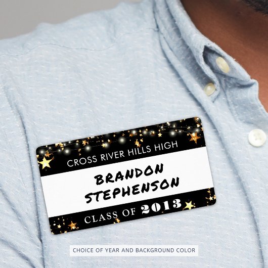 クラス懇親会名タグ金ゴールド星カスタム色 ラベル