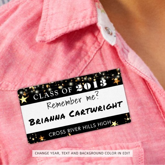 クラス懇親会名タグ金ゴールド星カスタム色 ラベル