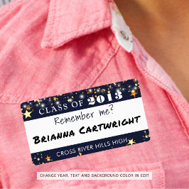 クラス懇親会名タグNavy青カスタム色 ラベル