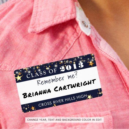 クラス懇親会名タグNavy青カスタム色 ラベル