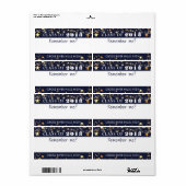 クラス懇親会名タグNavy青カスタム色 ラベル (フルシート)