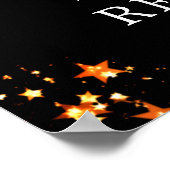 クラス懇親会年ウェルカムブラックオレンジスターズ ポスター (角)