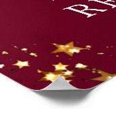 クラス懇親会年ウェルカムマルーン金ゴールドスターズ ポスター (角)