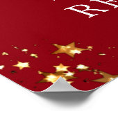 クラス懇親会年ウェルカムレッド金ゴールドスター ポスター (角)