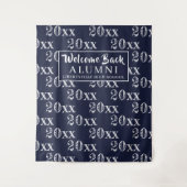 クラス懇親会年ネイビー背景フォトプロップ タペストリー (正面)