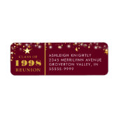 クラス懇親会年マルーン金ゴールドスターズ ラベル (正面)