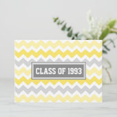 クラス懇親会招待状グレーイエローシェブロン 招待状 (スタンド正面)