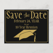 クラス懇親会日付黒金ゴールドQRコードの保存 ポストカード (正面)