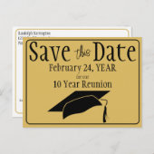 クラス懇親会日付黒金ゴールドQRコードの保存 ポストカード (正面/裏面)