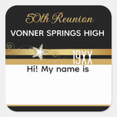 クラス懇親会時間!3"名前タグステッカー スクエアシール (正面)