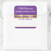 クラス懇親会時間！3"名前タグステッカー スクエアシール (バッグ)