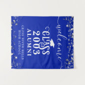 クラス懇親会王室のブルーウェルカムクラス年度同窓生 タペストリー (正面(横))