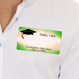 クラス懇親会緑水色名タグ ラベル